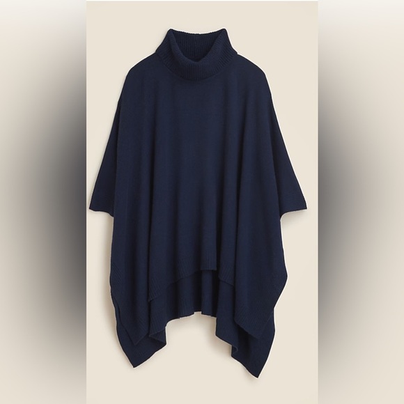 J Crew Wool / Cashmere Turtleneck Poncho - Picture 1 of 5